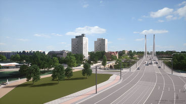 Künftige Verkehrsführung mit neuer Zufahrt zum Stadtpark