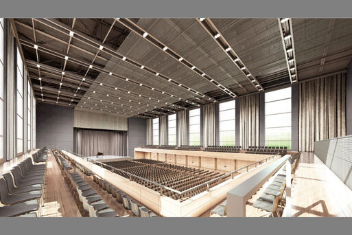 Bild vergrößern: Visualisierung des Veranstaltungssaals der Stadthalle Magdeburg