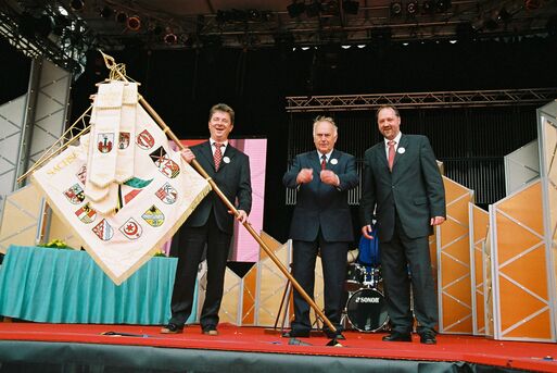 Oberbürgermeister Trümper bei der Eröffnung des Sachsen-Anhalt-Tags 2005