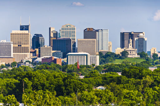 Bild vergrößern: Skyline von Partnerstadt Nashville in Tennessee, USA