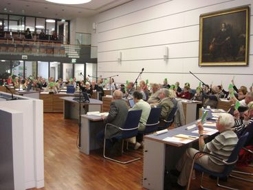 Bild vergrößern: Magdeburger Seniorenforum 2010, Abstimmung im Plenum