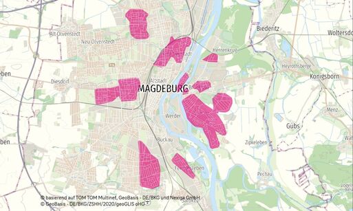 Bild vergrößern: Ausbaukarte Glasfaser Magdeburg