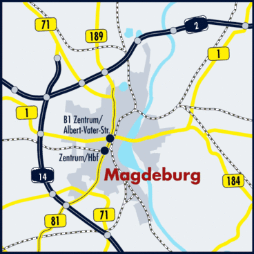 Bild vergrößern: Umgebungskarte von Magdeburg