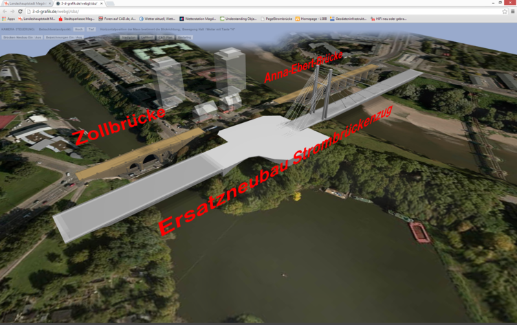 3D-Modell des neuen Brückenzuges