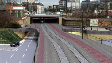 Eisenbahnberfhrung Ernst-Reuter-Allee, Visualisierung