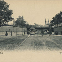 Wilhelmstraße in Höhe des heutigen ZOBs: Blick nach Osten um 1905 