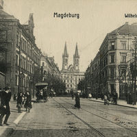 Wilhelmstraße an der Ecke zur Bahnhofstraße 1910 