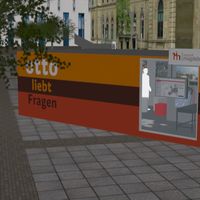 Grafik vom künftigen Infopunkt vor dem Hauptbahnhof auf dem Willy-Brandt-Platz