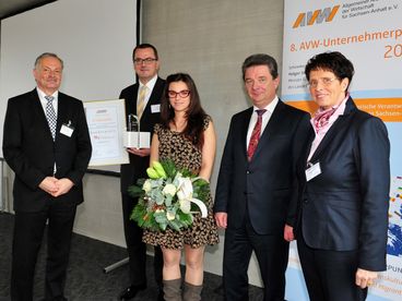 Bild vergrößern: AVW-Sonderpreis 2015 für die Quinsol AG Magdeburg