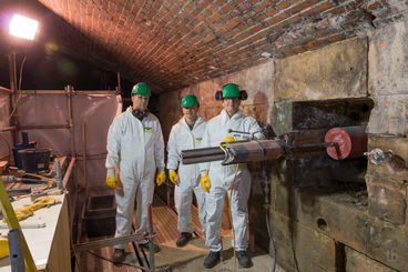 Das Team vor dem Einsatz an Sprengkammer 3