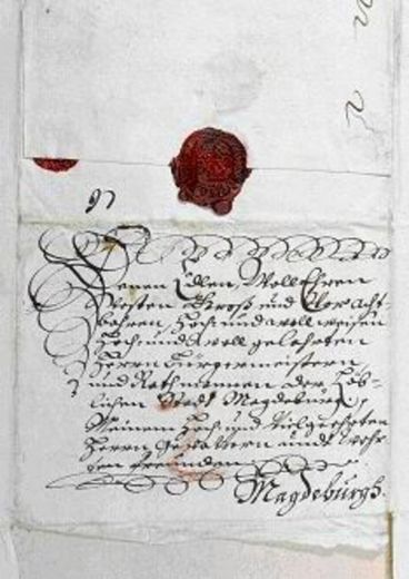 Bild vergrößern: Schreiben Otto von Guerickes des Jüngeren an den Rat der Stadt Magdeburg von 1681