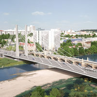 Neue Pylonbrücke über die Alte Elbe 