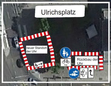 Bild vergrößern: Umsetzung Uhr Ulrichplatz