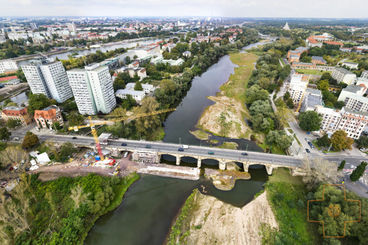 Luftaufnahme der Anna-Ebert-Brücke im Oktober 2017