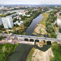 Luftaufnahme der Anna-Ebert-Brücke im Oktober 2017