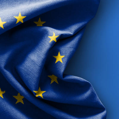 Europaflagge - Flag of Europe on blue background