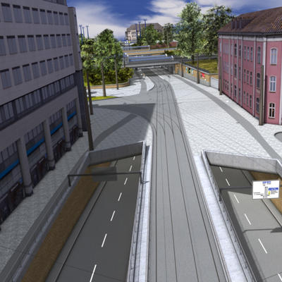 Eine Visualisierung aus dem Jahr 2012 zeigt die späteren Tunnelportale. Die Gestaltung wird derzeit im Rahmen des Masterplans angepasst.