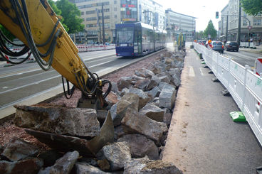 Abbruch der Fahrbahn auf der Nordseite im Mai 2015