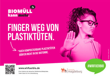 Bild vergrößern: Plakat #wirfuerbio quer magenta