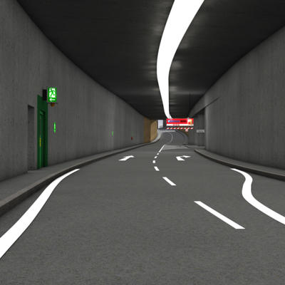 Tunnelröhre Süd mit Zufahrt zum Parkhaus City Carré