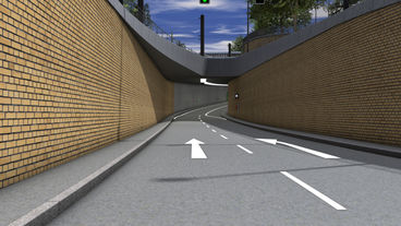 Tunneleinfahrt für den Verkehr stadteinwärts