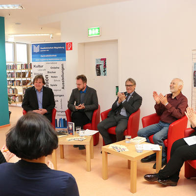Vorstellung des kommenden Programms am Magdeburg-Stand auf der Leipziger Buchmesse