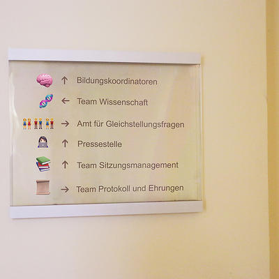 neue Emoji-Wegweiser im Alten Rathaus