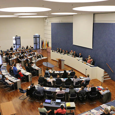 Blick in den Plenarsaal der Magdeburger Stadtversammlung