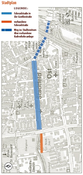 Bild vergrößern: Fahrradstrae - Goethestrae - Lageplan