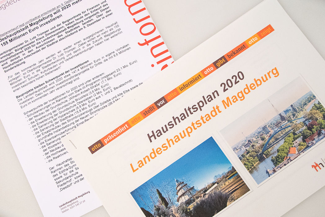 Presseunterlagen zum Haushaltsplan 2020 © Landeshauptstadt Magdeburg