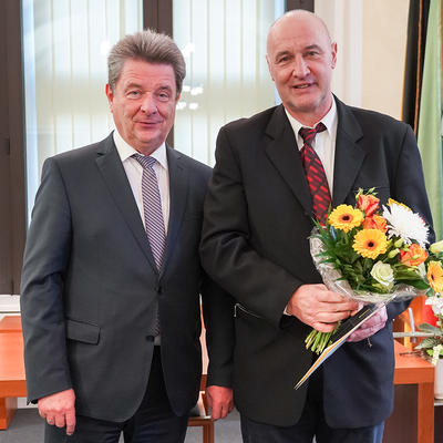 Oberbürgermeister Dr. Lutz Trümper mit Ingolf Wiegert