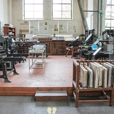 Technikmuseum Buchdruckerei Kabinettsansicht