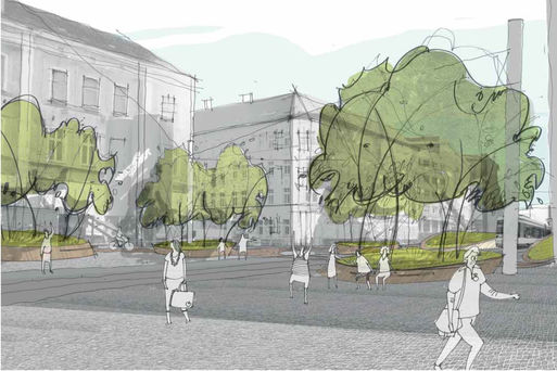 Bild vergrößern: Visualisierung Präsentation UKL - Bereich Willy-Brandt-Platz
