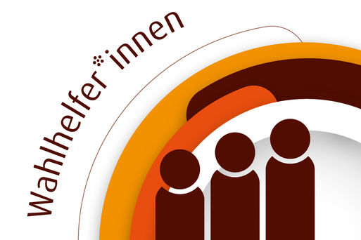 Grafik Wahlhelfer*innen in den Farben der Landeshauptstadt Magdeburg