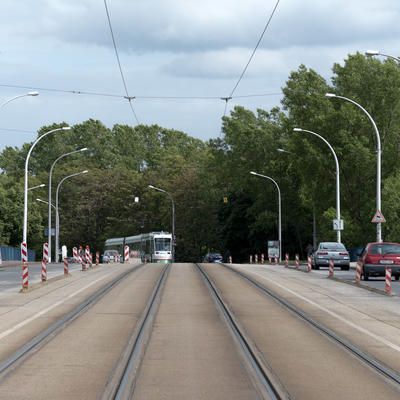 Verkehrssituation auf der Neuen Strombrücke, 2014