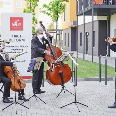 Das ROSSINI-Quartett beim Auftaktkonzert zur Hofkonzert-Reihe für Pflegeheime
