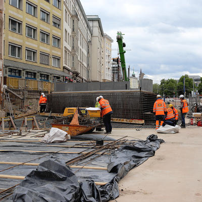 Bewehrungsarbeiten Tunnelportal Innenstadtseite, 05/2020