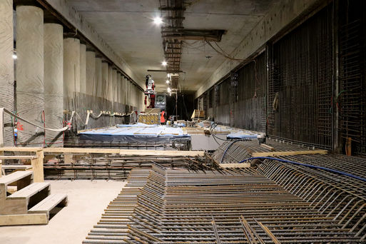 Betonierte Tunnelsohle Blöcke 18 bis 20 Süd, 06/2020