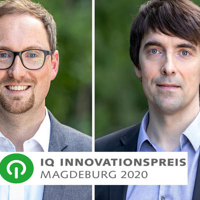 IQ Innovationspreis Magdeburg 2020:  Gründungsprojekt Smela aus Magdeburg, (v.l.n.r.) Oleksandr Tyshakin, Benjamin Horn 