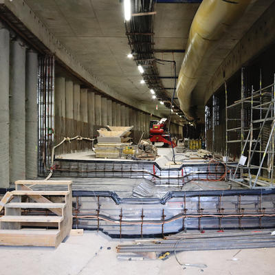 Herstellung der Tunnelsohle in Block 9 Süd, 08/2020