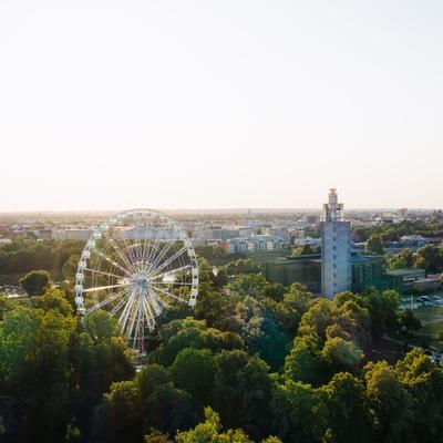 Magdeburg Blick vom Stadtpark auf den Dom 