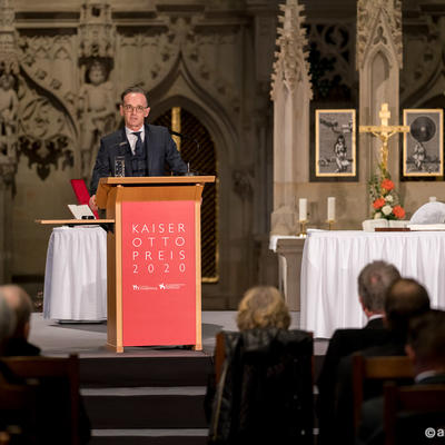 Bundesaußenminister Heiko Maas bei seiner Laudatio zum Kaiser-Otto-Preis 2020