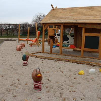 Sandspielbereich des Spielplatzes Spionskopf in Magdeburg Salbke