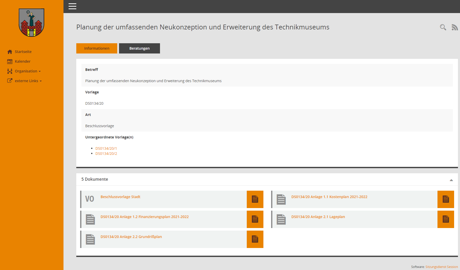 Drucksache Neukonzeption und Erweiterung des Technikmuseums