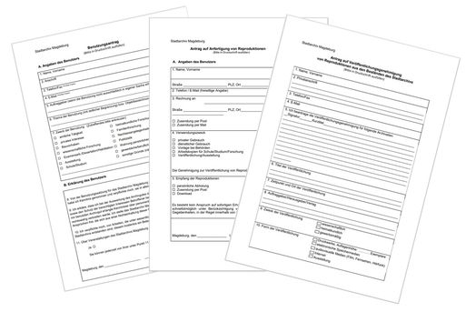 Formulare des Stadtarchivs