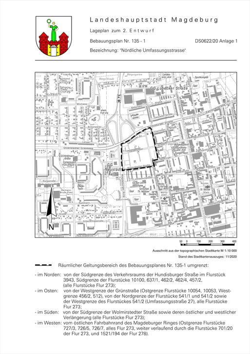 Bild vergrößern: Lage zum B-Plan 135-1 / 2. Entwurf