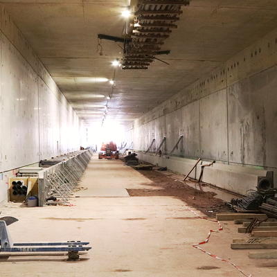 Herstellung Notgehwege Nordröhre Tunnel West, 09/21