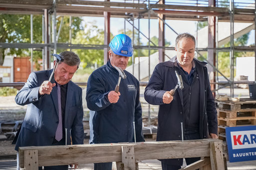 Oberbürgermeister Dr. Lutz Trümper, Frank Thorwirth und Christian Hellmund