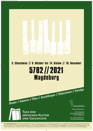 Plakat Tage der jüdischen Kultur und Geschichte 2021 © Forum Gestaltung Magdeburg