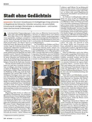 Bild vergrößern: In seiner Ausgabe 51/2021 berichtet DER SPIEGEL über die Magdeburger Spuren.
